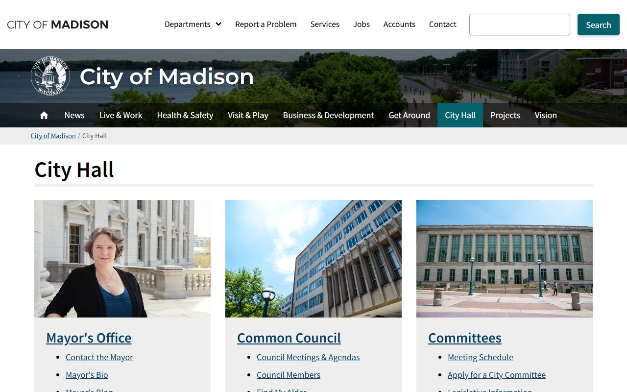 Madison marriage license at the City of Madison City Hall page