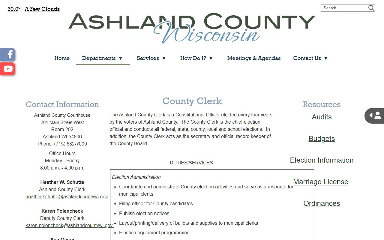 Ashland County marriage license at the county clerk office in Ashland