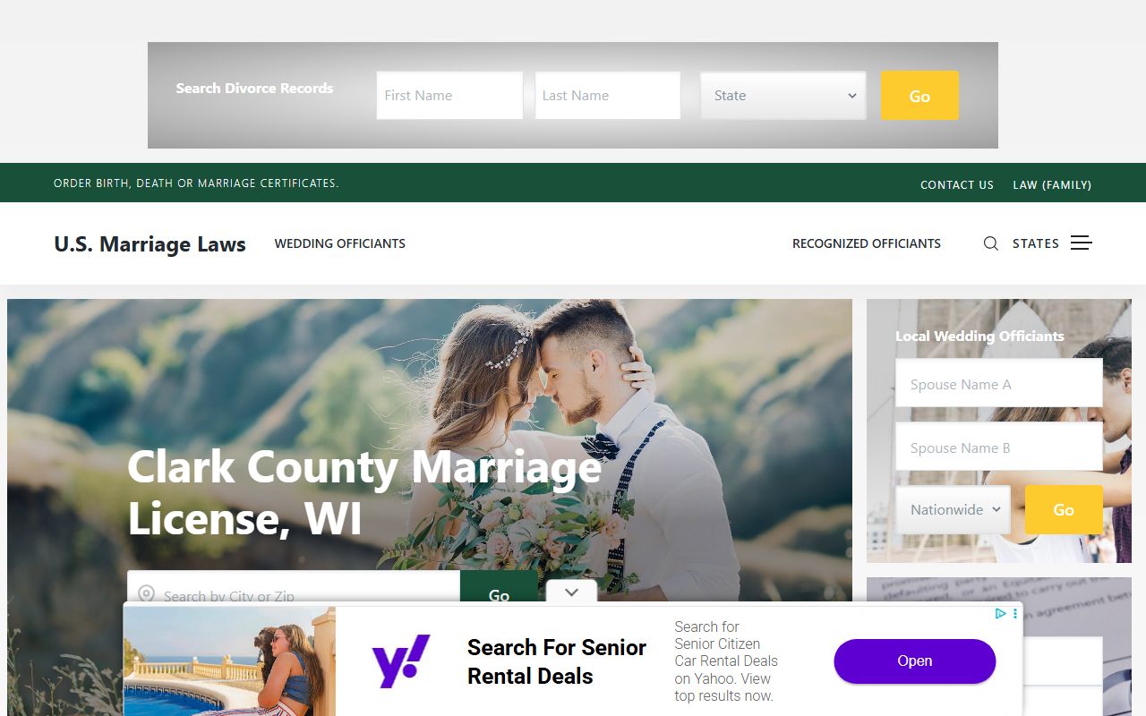 Clark County marriage license at the Clark County marriage license office