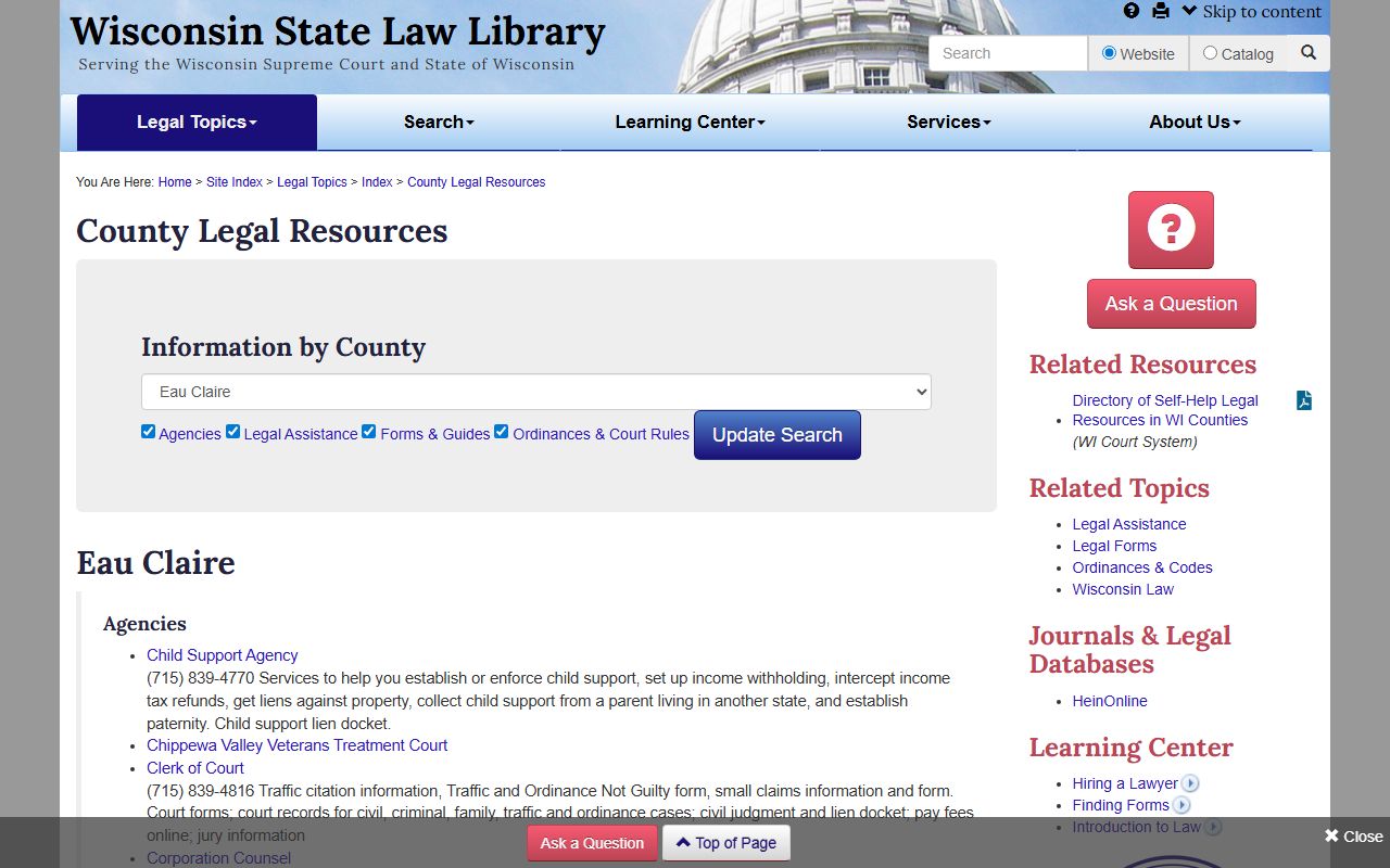 Eau Claire County marriage license reference in Eau Claire